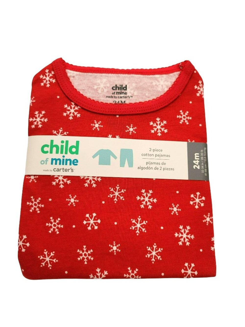 Pajamas Red Snowflake Cotton Baby Toddler Two Piece 24 mos Christmas LH4124B